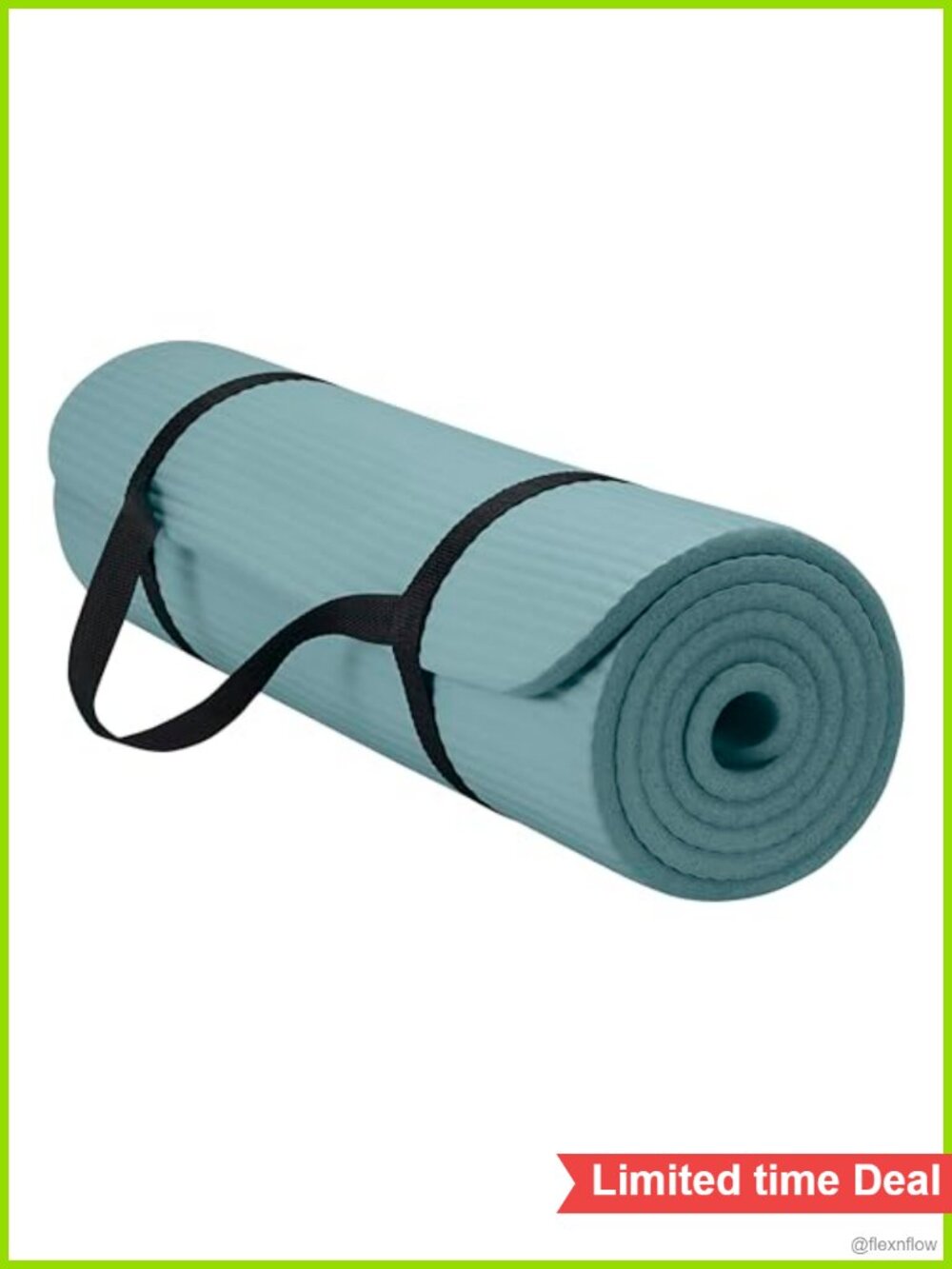 Thick Yoga Mat with Carrying Strap, NBR Foam, Cushioned Exercise Mat